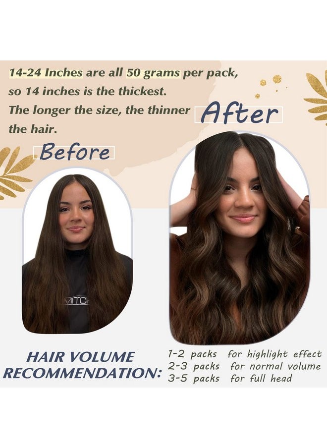 Ugeat - Micro Loop Human Hair Extensions Balayage Dark Brown To Ash Blonde Mix Brown Microlink Hair Extensions Human Hair Real Hair Extensions Micro Ring 50S 16 Inch - Image 1