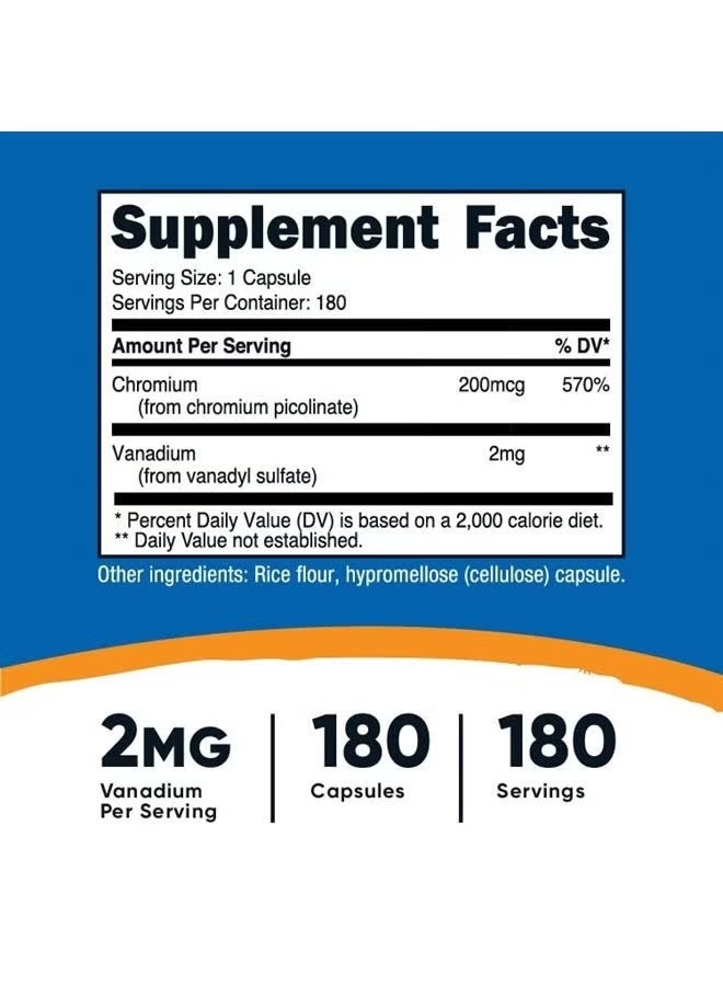 Nutricost, Vanadium , 2 mg , 180 Capsules - Image 3