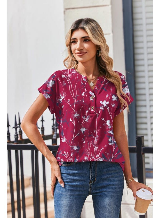 zeagoo Women Tops Summer Short Sleeve T Shirts V Neck Dressy Casual Work Blouses Fashion Boho Clothes S-3XL - Image 3