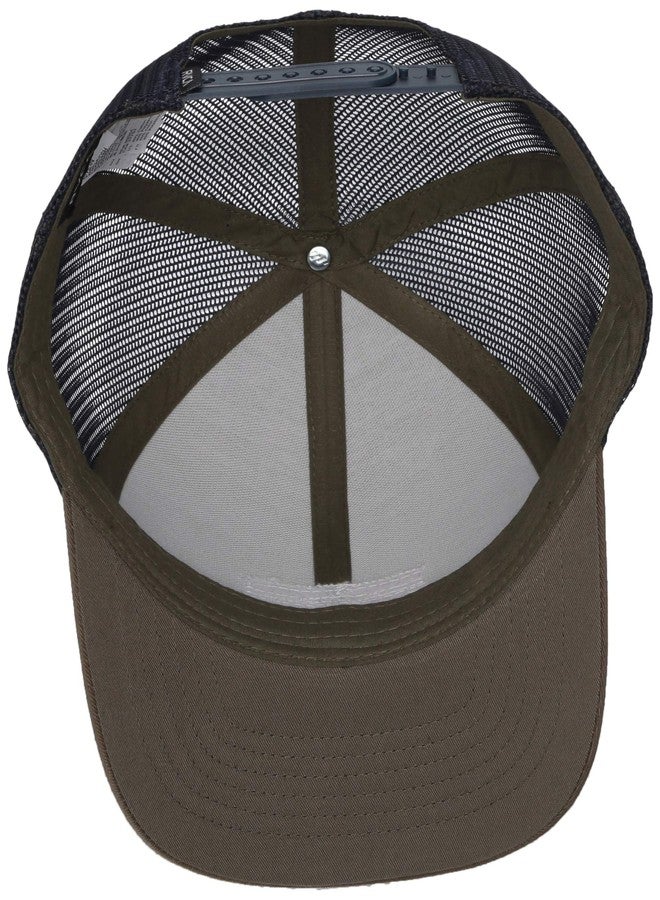 RVCA Men's Curved Brim Trucker Hat, Structured Hat with Curved Bill, Adjustable Snapback Closure - Image 3