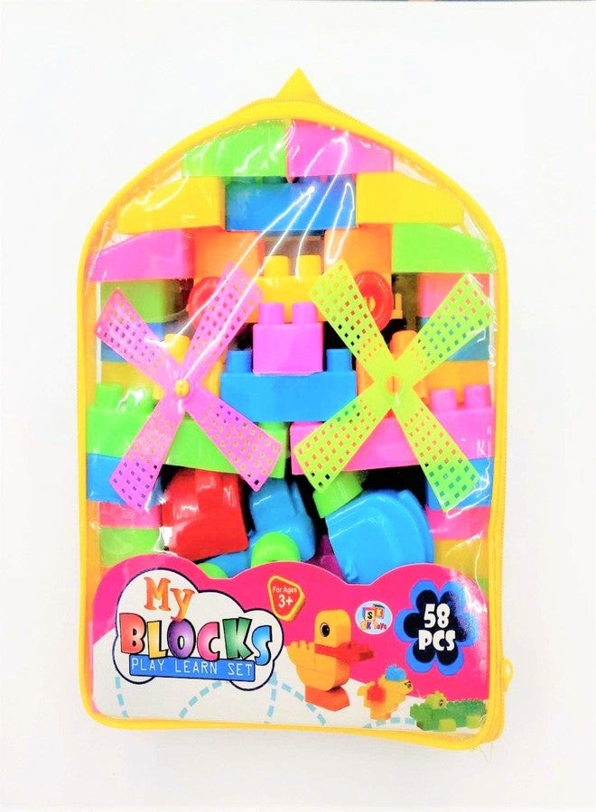 Negi Amazing Building Block for Kids, 58 Pcs Bag Packing (Multicolour) - Image 1