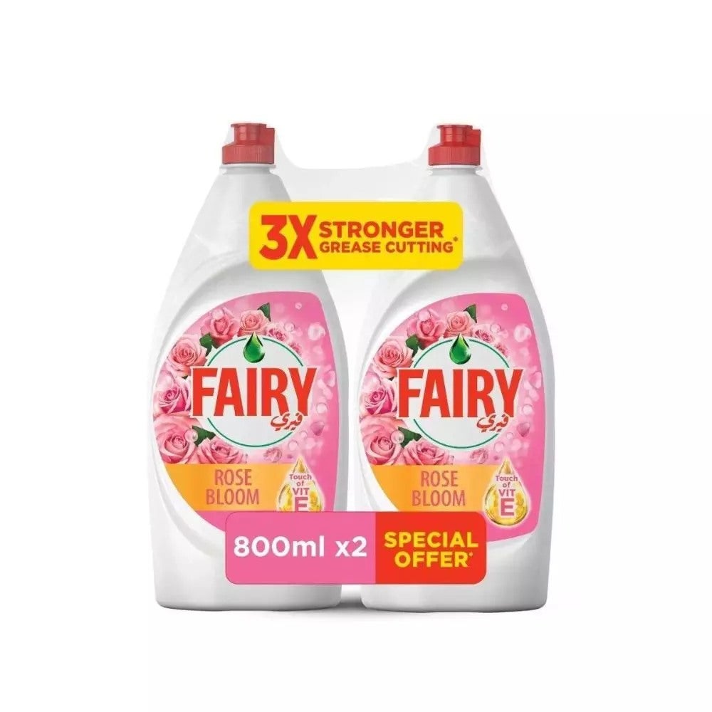 Fairy Liquid Dish Wash With Rose Bloom Fragrance- 2X800ml