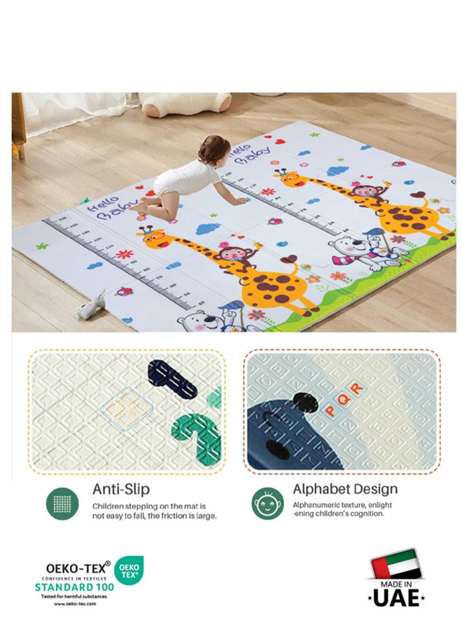 Cotton Home Baby Crawling Mat 200x180CM Large Reversible Waterproof, Non-Slip Play Mat with Animals Design - Image 3