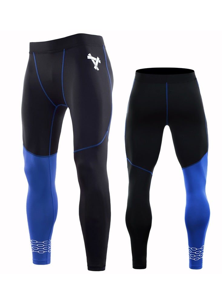 Loquat Men Quick Dry Breathable Sports Sweatpants Black/Blue 