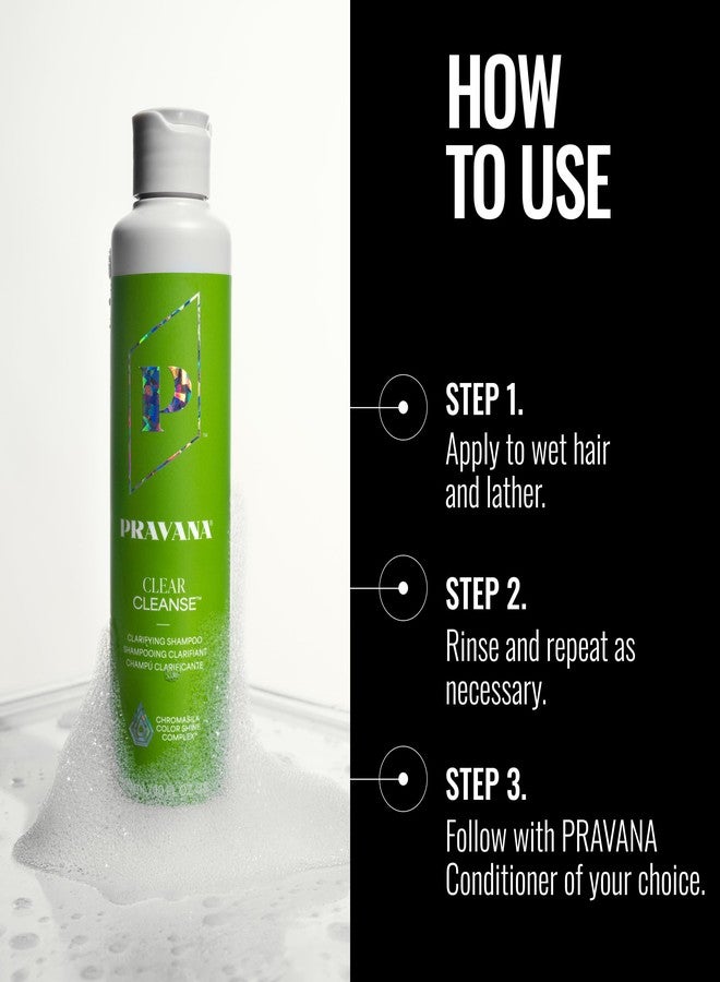 Pravana Clear Cleanse Mineral Diminishing Shampoo | For Clarifying Color-Treated Hair | Instantly Removes Hard Water Deposits | Hydrates, Energizes, Volumizes | Eliminates Discoloration | 10 Fl Oz - Image 4