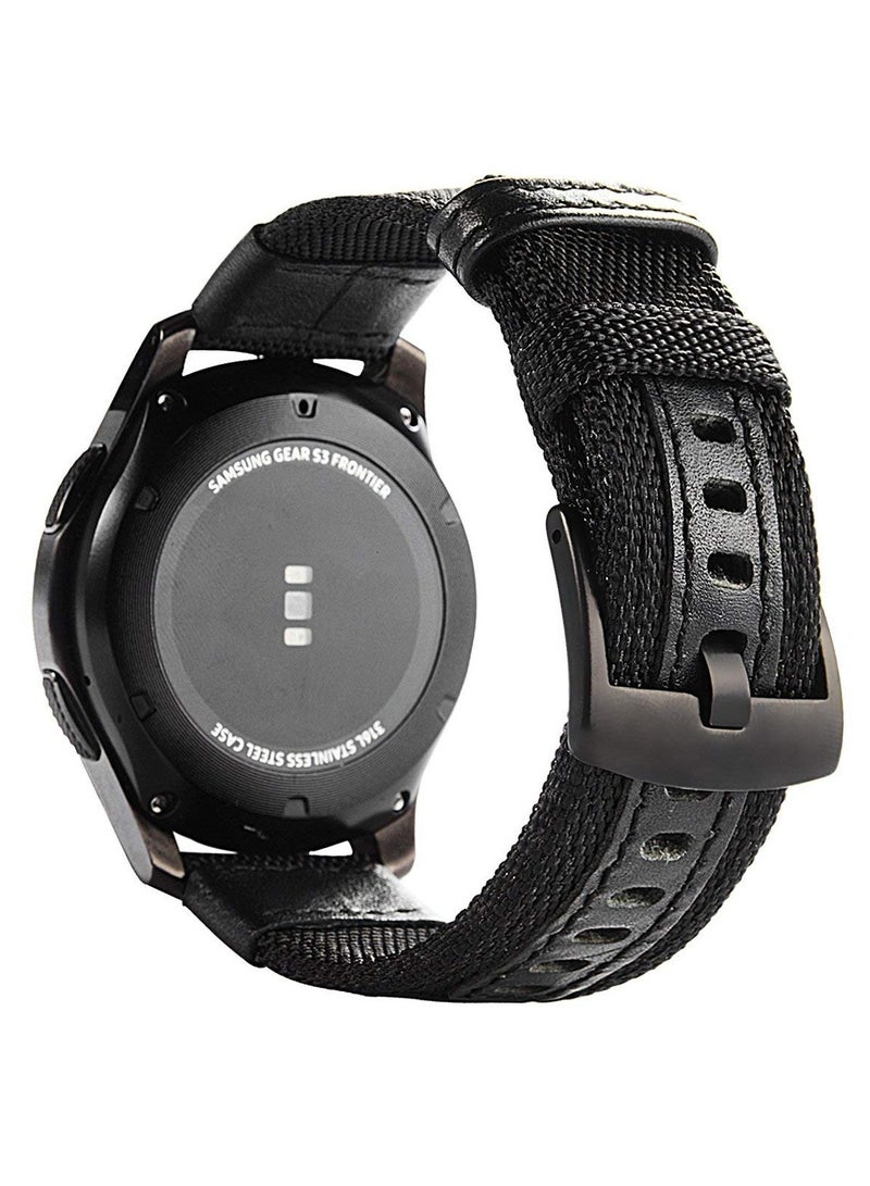 Nylon Sports Bands with Leather 20MM Strap For Samsung Gear Sport/Watch 6/Watch 4 5 /Watch 5 Pro /S2 classic/active 2 40mm 44mm/Amazfit GTS 3/ GTS 4/GTS4 Mini/Bip 3 Pro/GTS2/Bp u - Image 1