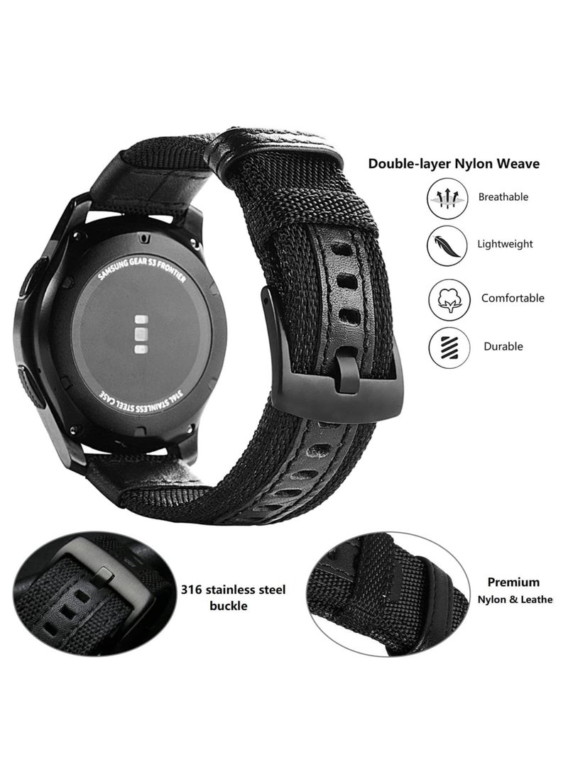 Nylon Sports Bands with Leather 20MM Strap For Samsung Gear Sport/Watch 6/Watch 4 5 /Watch 5 Pro /S2 classic/active 2 40mm 44mm/Amazfit GTS 3/ GTS 4/GTS4 Mini/Bip 3 Pro/GTS2/Bp u - Image 3