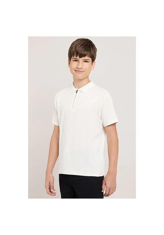 R&b Textured Polo T-Shirt with Short Sleeves
