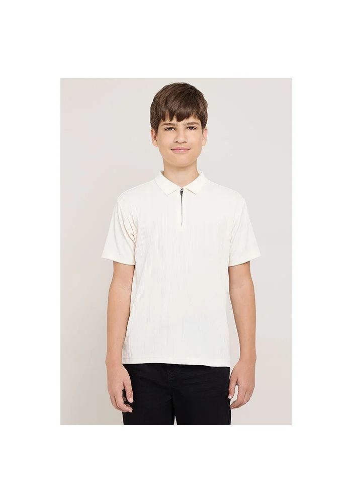 R&b Textured Polo T-Shirt with Short Sleeves