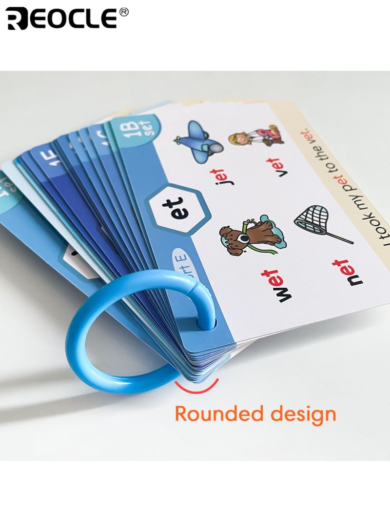 ريوكل 65 بطاقة صوتيات الأطفال بطاقات فلاش تعلم القراءة ألعاب الصوتيات CVC Digraphs يمزج أصوات حروف العلة الطويلة ألعاب تعليمية للأطفال الذين تتراوح أعمارهم بين 4 و 8 سنوات للاستخدام في الفصول الدراسية والتعليم المنزلي - Image 4