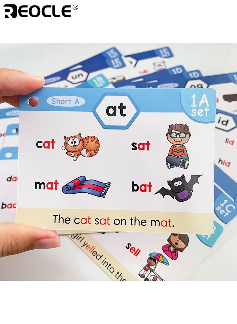 ريوكل 65 بطاقة صوتيات الأطفال بطاقات فلاش تعلم القراءة ألعاب الصوتيات CVC Digraphs يمزج أصوات حروف العلة الطويلة ألعاب تعليمية للأطفال الذين تتراوح أعمارهم بين 4 و 8 سنوات للاستخدام في الفصول الدراسية والتعليم المنزلي - Image 3