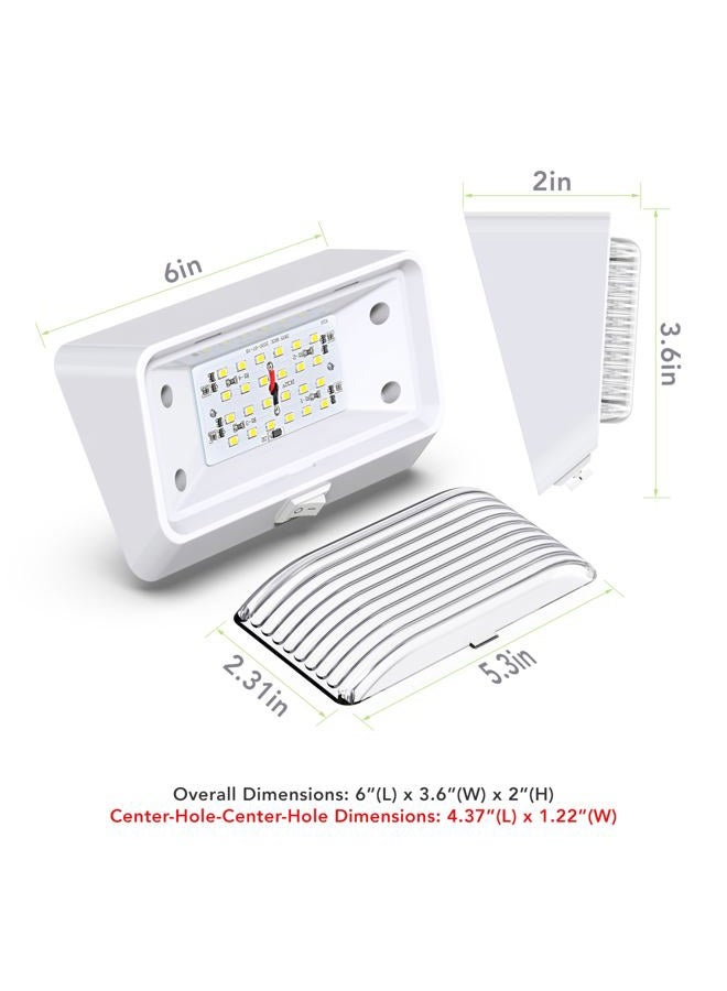 Leisure LED 2X LED RV Exterior Porch Utility Light with Switch - 12v 280 Lumen Lighting Fixture. Replacement Lighting for RVs, Trailers, Campers, 5th Wheels. White Base, Clear and Amber Lenses (White, 2-Pack) - Image 2
