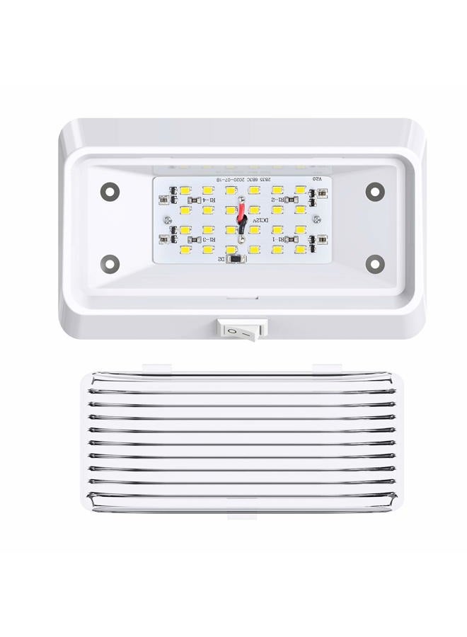 Leisure LED 2X LED RV Exterior Porch Utility Light with Switch - 12v 280 Lumen Lighting Fixture. Replacement Lighting for RVs, Trailers, Campers, 5th Wheels. White Base, Clear and Amber Lenses (White, 2-Pack) - Image 3