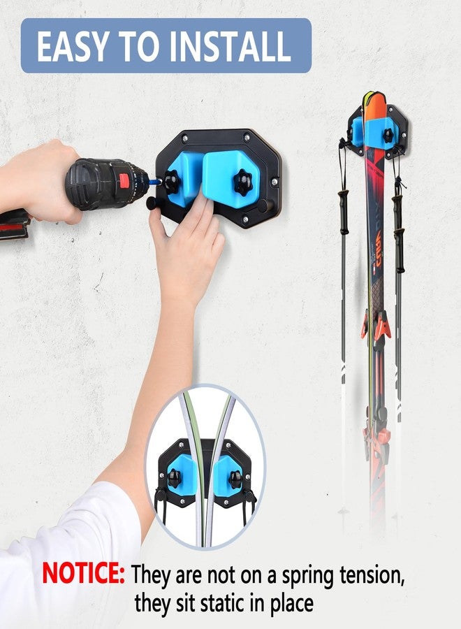 Hikeen Ski Wall Mount, Snowboard Wall Mount, Wall Mounted Ski Storage Rack for Garage Organizer System, Fits Any Ski/Snowboard Display(1Pack) - Image 2