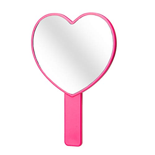 TOPYHL 2PCS Heart-Shaped Makeup Hand Mirror,Travel Handheld Mirror Portable Personal Cosmetic Mirror with Handle (Rose red) - Image 5
