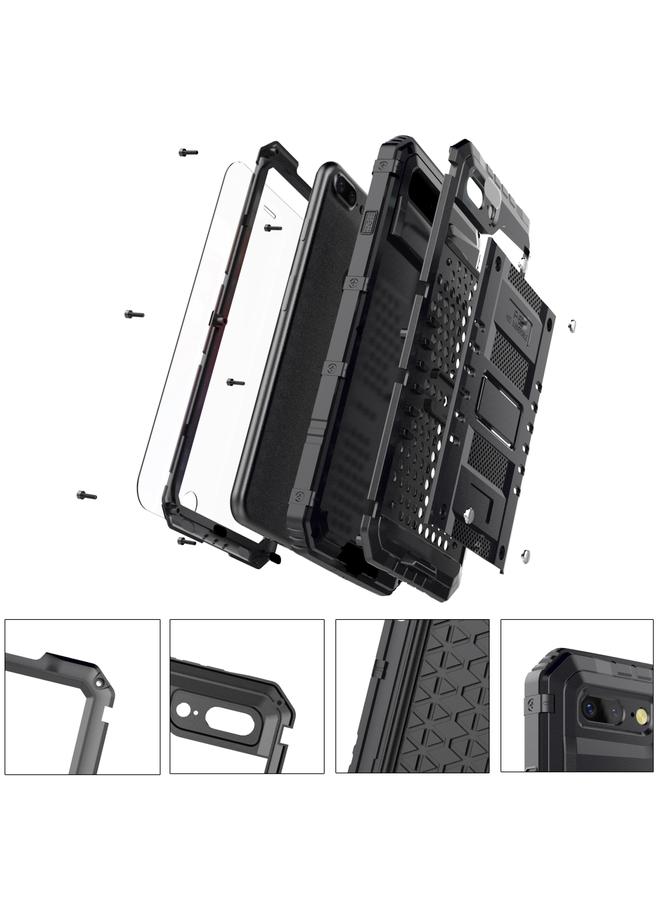 S-TOP Case For iPhone SE 2022 / SE 2020 / 8 / 7 Metal + Silicone Phone Case with Screen Protector - Image 3