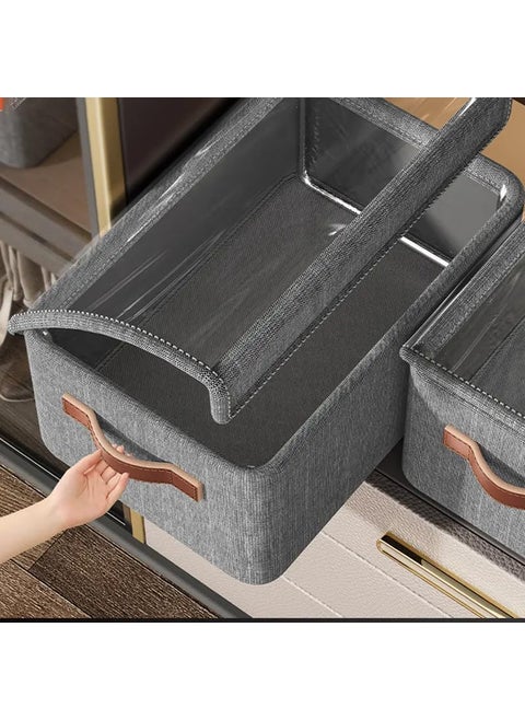 KRLZ Portable Cloth Wardrobe with Steel Frame Stand Large Capacity Drawer Organizer for Clothes and Jeans Foldable and with Optional Cover Available for Store Use