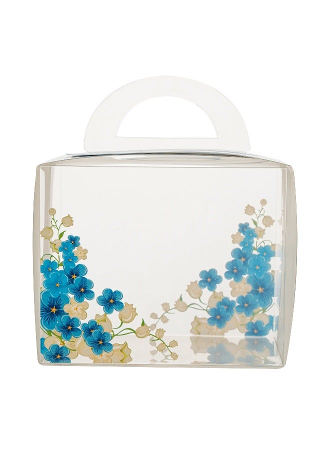 Restaurantware صناديق كعك فردية 5 إنش × 3.25 إنش، 100 صندوق عرض كعك قابل للتصرف - مع مقبض، لمسة زهرية، حاويات كعك بلاستيكية شفافة فردية، للمناسبات أو أعياد الميلاد - Image 1