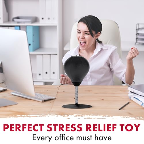 GLACIAL Stress Relief Desktop Punching Bag I Comes with Desk Clamp and Extra Strong Suction Cup I Black - Image 3