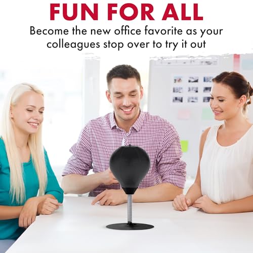 GLACIAL Stress Relief Desktop Punching Bag I Comes with Desk Clamp and Extra Strong Suction Cup I Black - Image 4