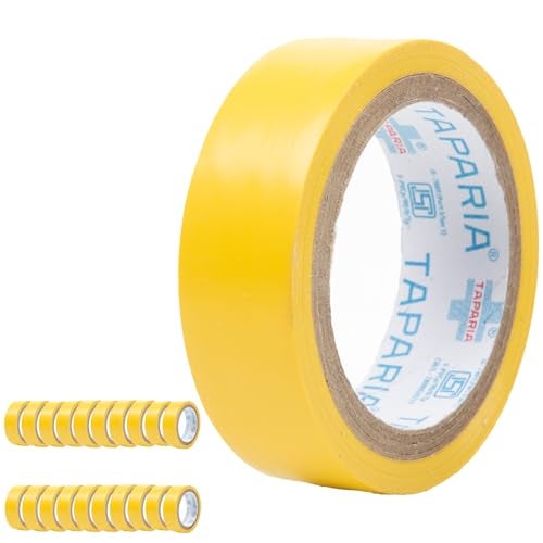 Taparia PVC Insulation Tape IT17Y - Premium Electrical Tape - Yellow, 17mm x 6m, Weather Proof, Moisture & Fire Resistant, Excellent Elasticity, Durable, Good Grip and Strong Adhesion (Pack of 20) - Image 1