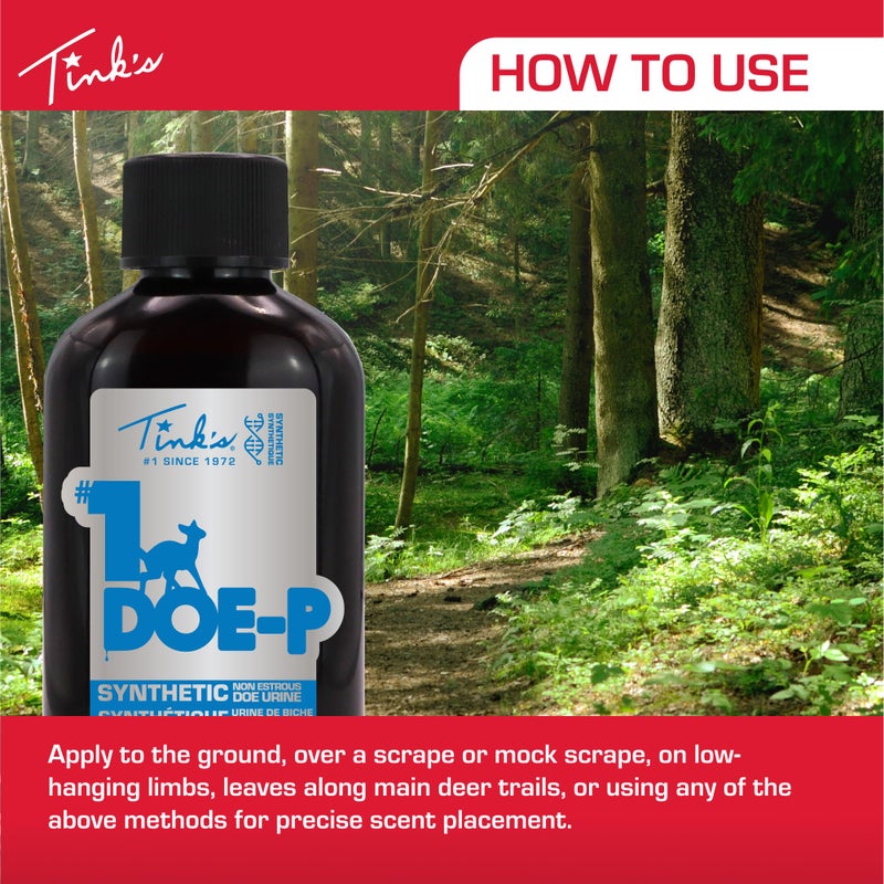 TINK'S #1 Doe-P Calming Synthetic Deer Attractant | Liquid Non-Estrous Doe Urine Scent for Hunting (2 fl oz) - Image 5