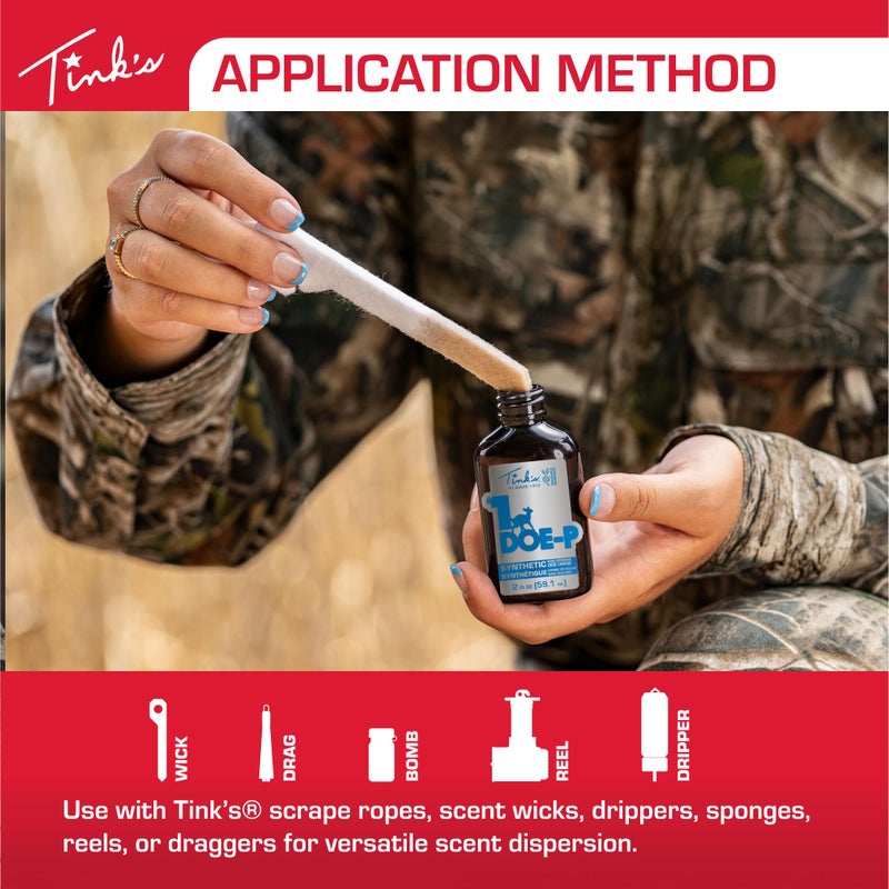 TINK'S #1 Doe-P Calming Synthetic Deer Attractant | Liquid Non-Estrous Doe Urine Scent for Hunting (2 fl oz) - Image 4