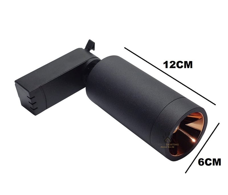 Mufasa 12 Watts Black Body Rose Gold Finish LED Track Light Spot Light/Focus Light (for Track/TrackRail System) | Track Rail NOT Included | (Warm White) - Image 2