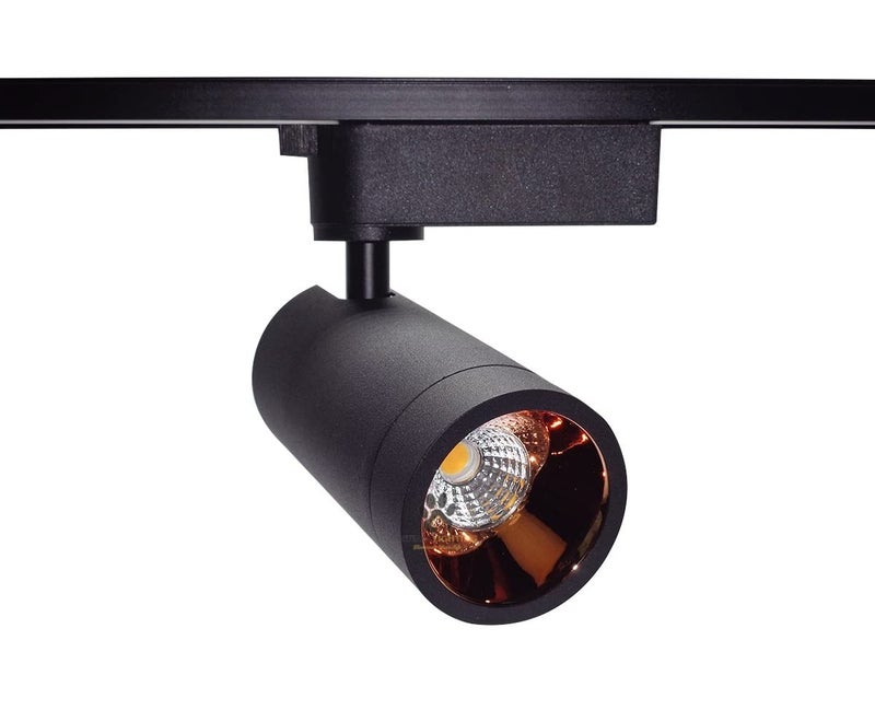 Mufasa 12 Watts Black Body Rose Gold Finish LED Track Light Spot Light/Focus Light (for Track/TrackRail System) | Track Rail NOT Included | (Warm White) - Image 1
