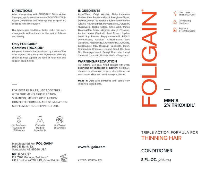 FOLIGAIN Foligain Triple Action Conditioner For Thinning Hair, Volumizing Conditioner for Men, 8 Fl. Oz. - Image 5