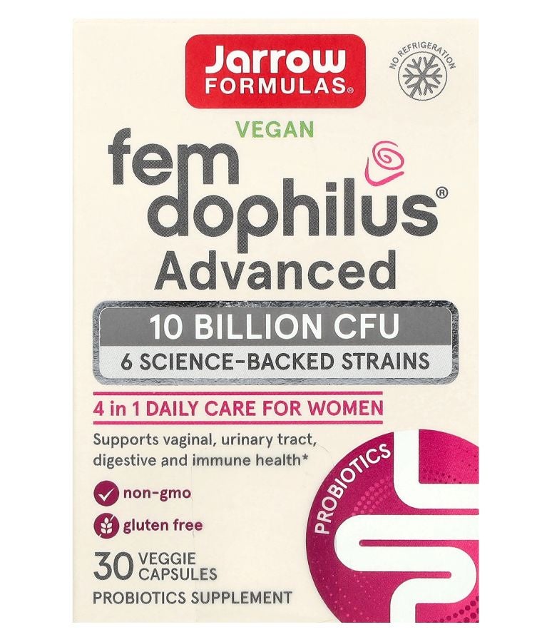 jarrow formulas Vegan Fem Dophilus Advanced 10 Billion CFU (250 mg) 30 Veggies Capsules
