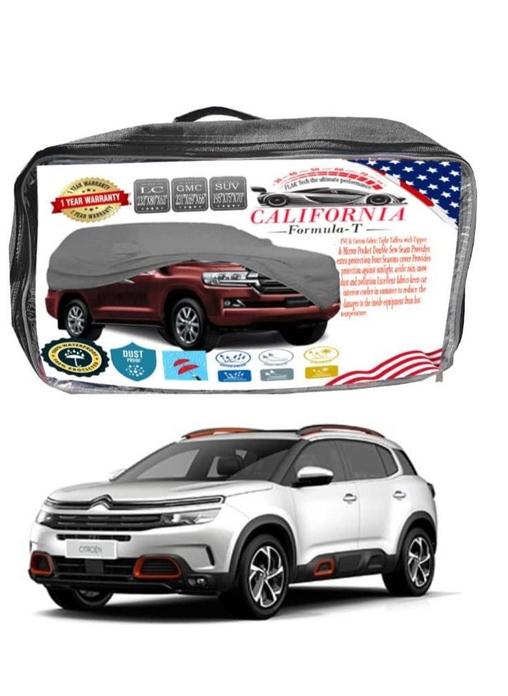 California formula-T California Car body Cover ,Windproof & Scratch Resistant with Working Gloves for Citroën C5 Aircross 