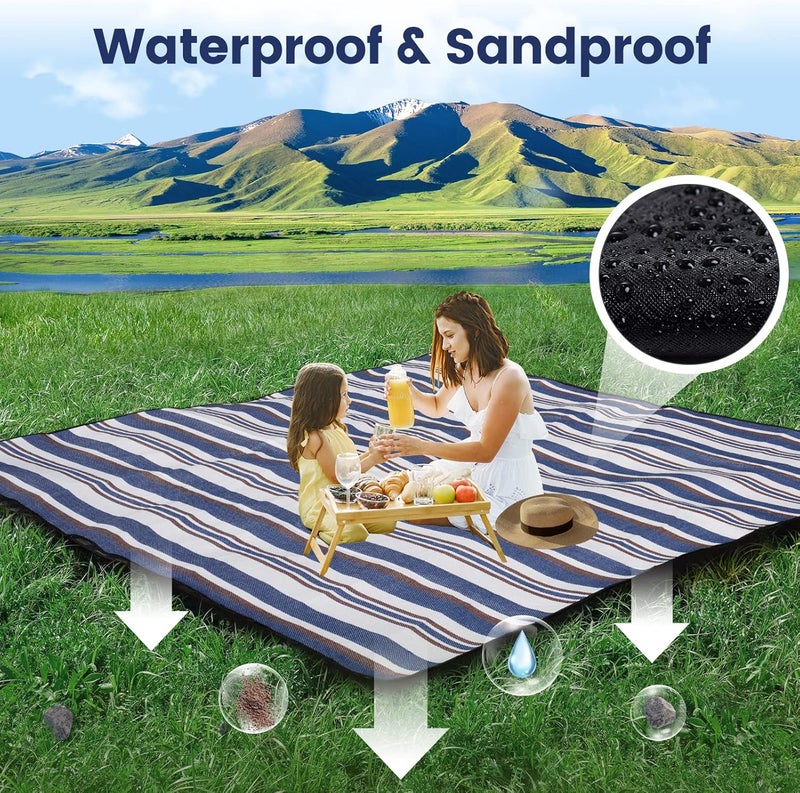 Sapsisel Extra Large Waterproof Picnic Blanket - 80” x 80” - Foldable and Washable - Image 5