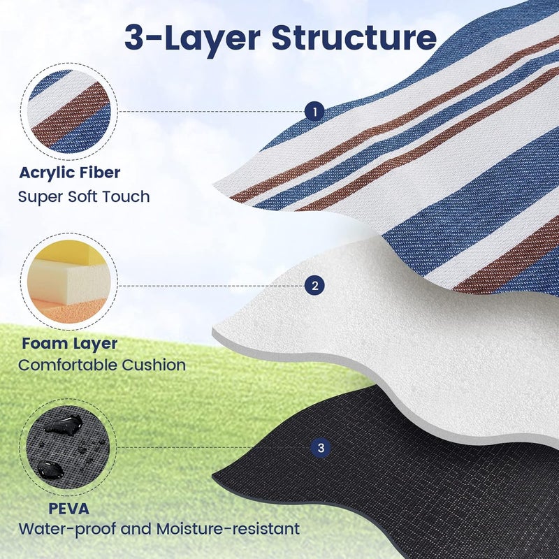 Sapsisel Extra Large Waterproof Picnic Blanket - 80” x 80” - Foldable and Washable - Image 3