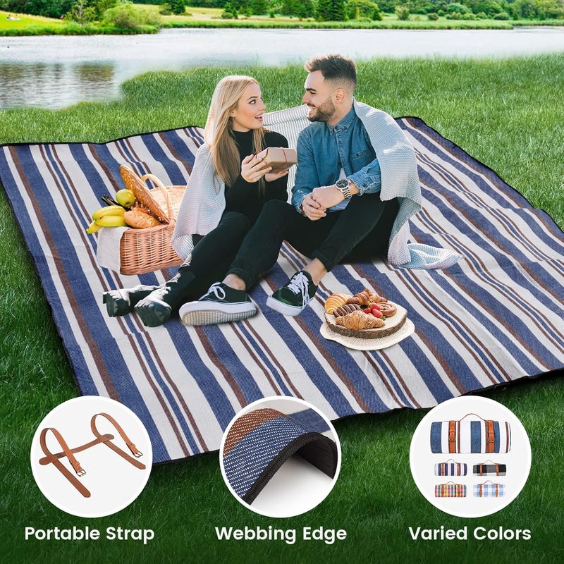 Sapsisel Extra Large Waterproof Picnic Blanket - 80” x 80” - Foldable and Washable - Image 4