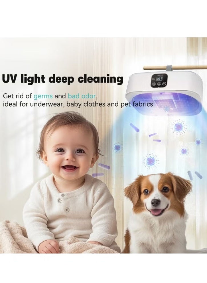 XiuWoo Portable clothes dryer, mini electric dryer, convenient clothes drying rack, 30-minute quick drying time, remote control, UV cleaning, for travel, dorms, camping, apartments - Image 5