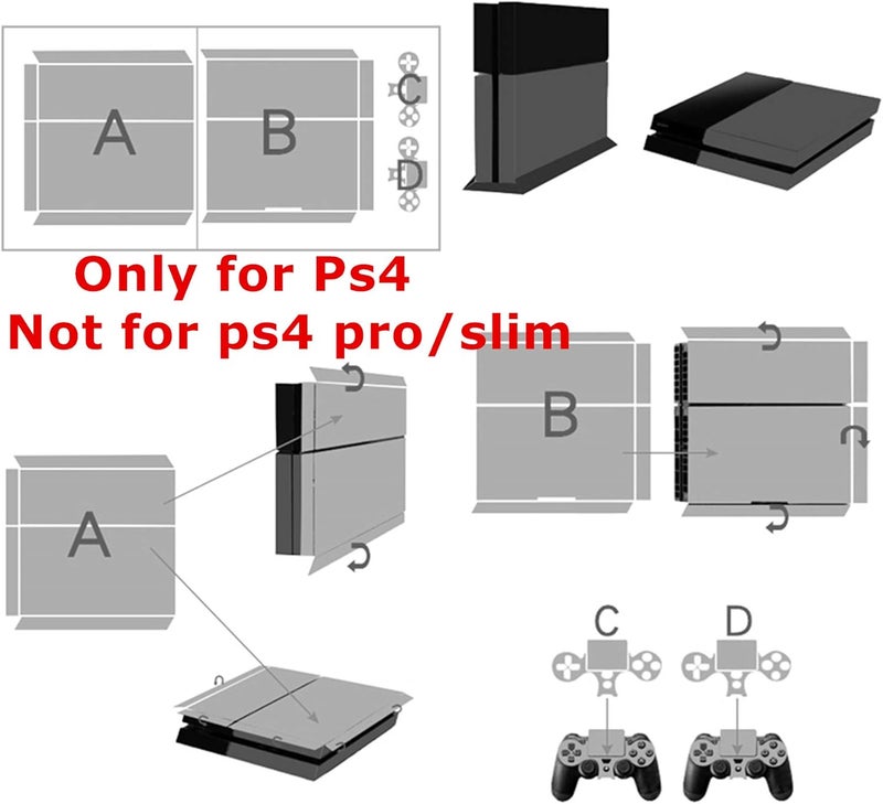 Asokex Ps4 Stickers Full Body Vinyl Skin Decal Cover for Playstation 4 Console Controllers (with 4pcs Led Lightbar Stickers) (Blue Starry Sky) - Image 5