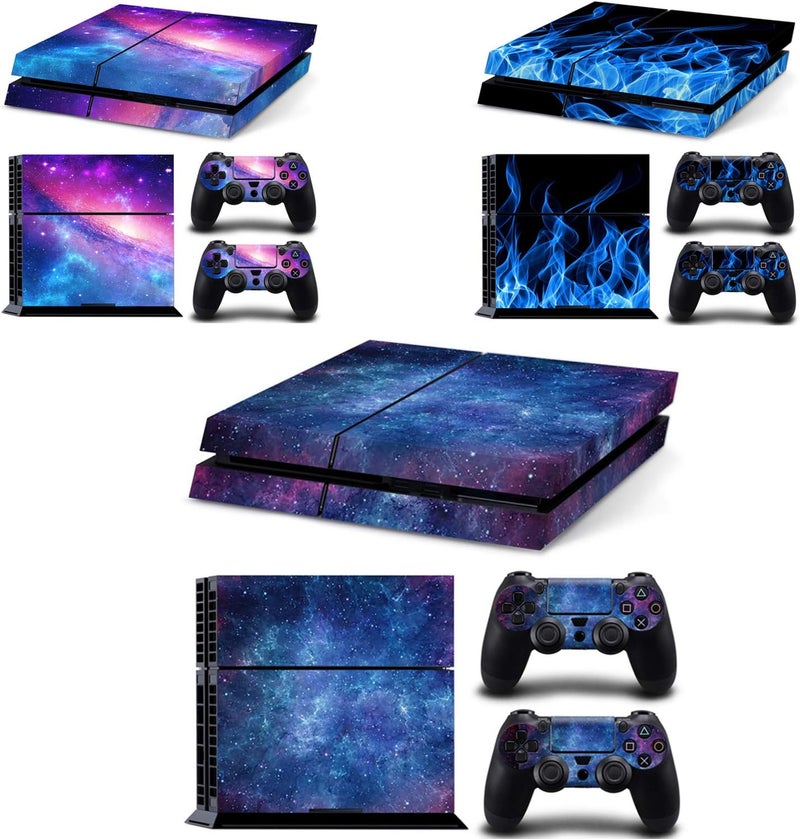 Asokex Ps4 Stickers Full Body Vinyl Skin Decal Cover for Playstation 4 Console Controllers (with 4pcs Led Lightbar Stickers) (Blue Starry Sky) - Image 4