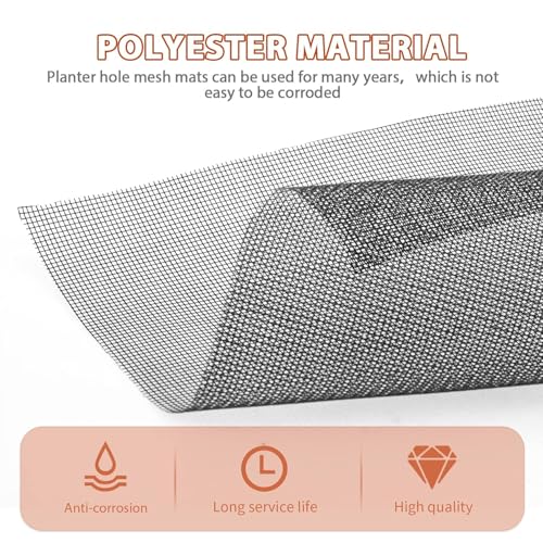 GardenZeek 20 Sheets Flower Pot Hole Mesh Pad for Keep Soil from Flowing Away, 30x20 Cm Drainage Hole Screens for Bonsai Pot, Succulent & Table Top Planters - Image 5