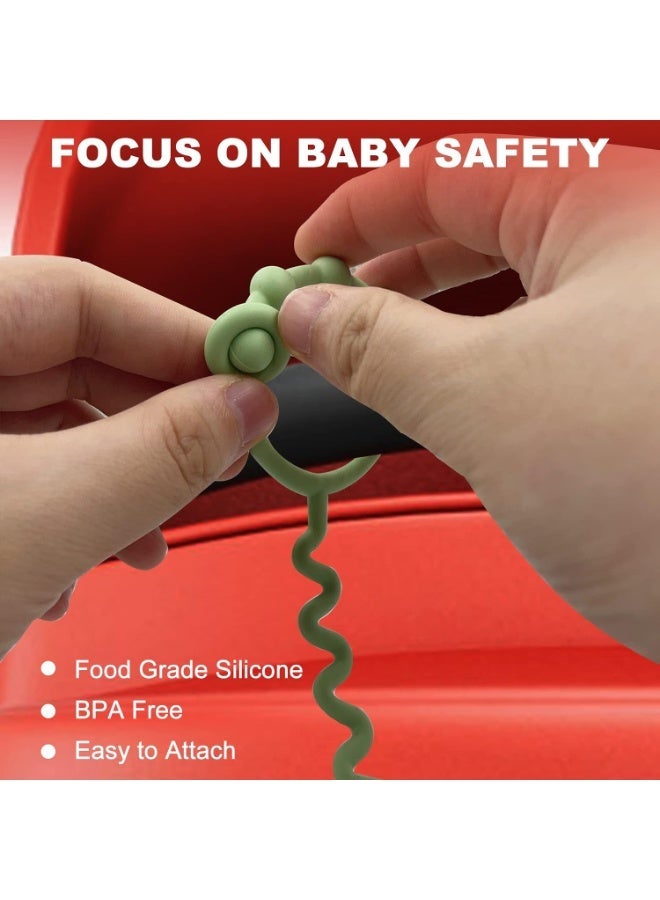 Toy Straps for Baby, 5 Pack Silicone Toy Straps for Stroller, Toy Safety Straps for Teether Toy, Pacifier, Sippy Cup Straps, Adjustable Toy Holder for Stroller, High Chair - BPA Free - Image 4