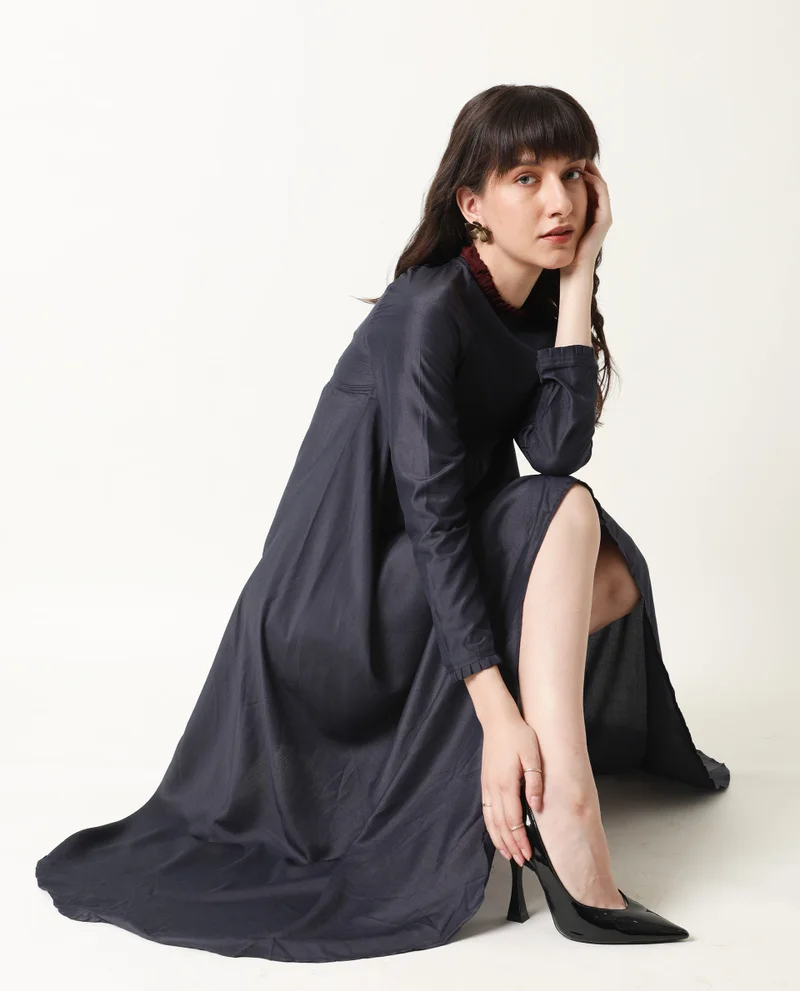 Rareism Women's Asymmetric Empire Line Mini Dress