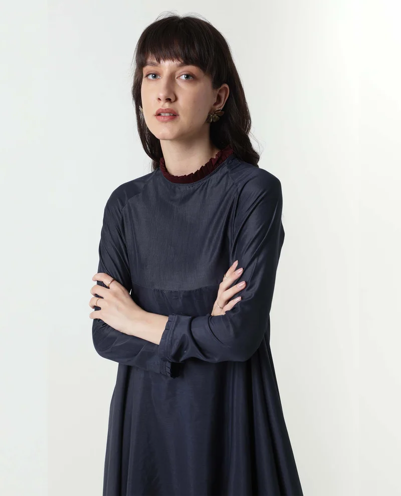 Rareism Women's Asymmetric Empire Line Mini Dress