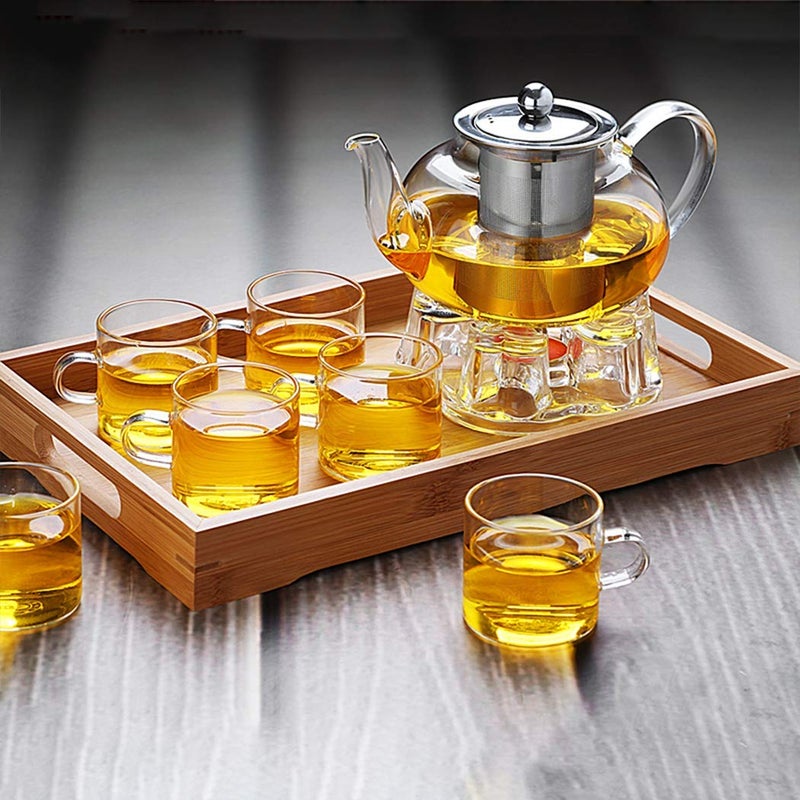 BIG CART Glass KettleTeapot with Stainless Steel Infuser Lid Borosilicate Glass Tea Kettle Stovetop Safe Blooming Loose Leaf Teapot - Image 5