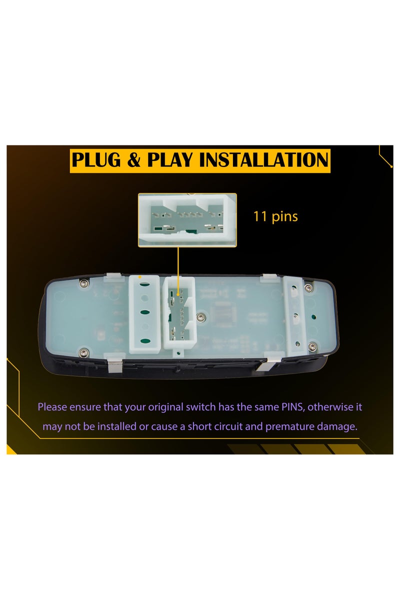 XICEN Master Power Window Switch for 2011-2014 Jeep Grand Cherokee. Dodge Durango. Driver Side Control switches Front Left,Car Power Window Switches - Image 3