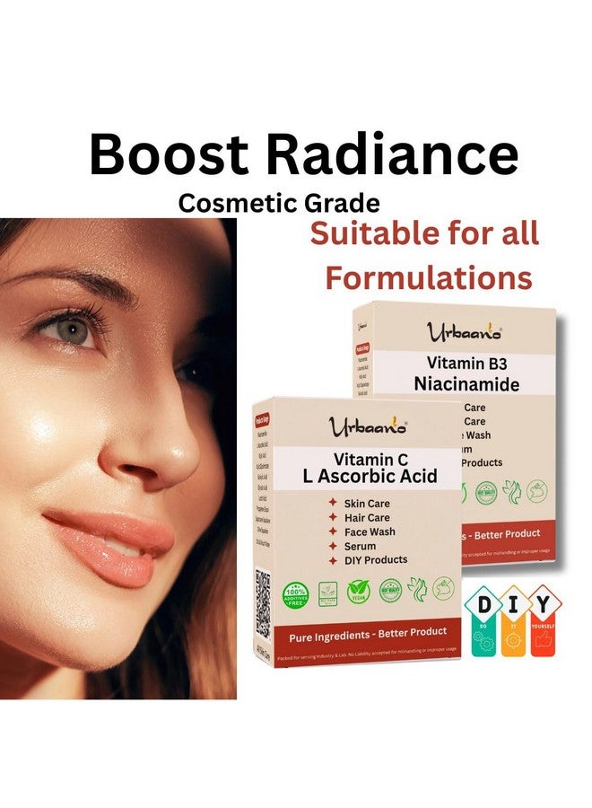 Urbaano herbal Niacinamide Powder (Vitamin B3) & Ascorbic Acid (Vitamin C) For Making DIY Soap, Cream, Serum, Lotion & Skin Care Combo - 100gm Each (Vitamin C & Niacinamide) - Image 5