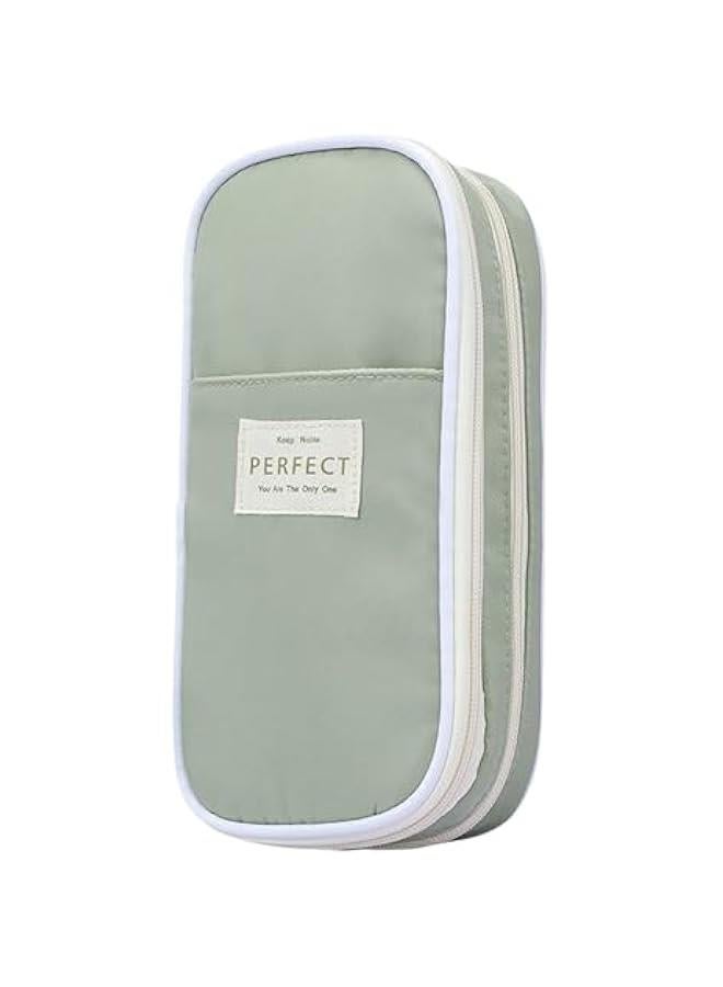 Arabest Large Pencil Case High Capacity Holder, Portable Pencil Bag, Multi - Slot Pencil Pouch, Desk Organizer Pen Case for Women & Men - Pastel Forest  - Image 1