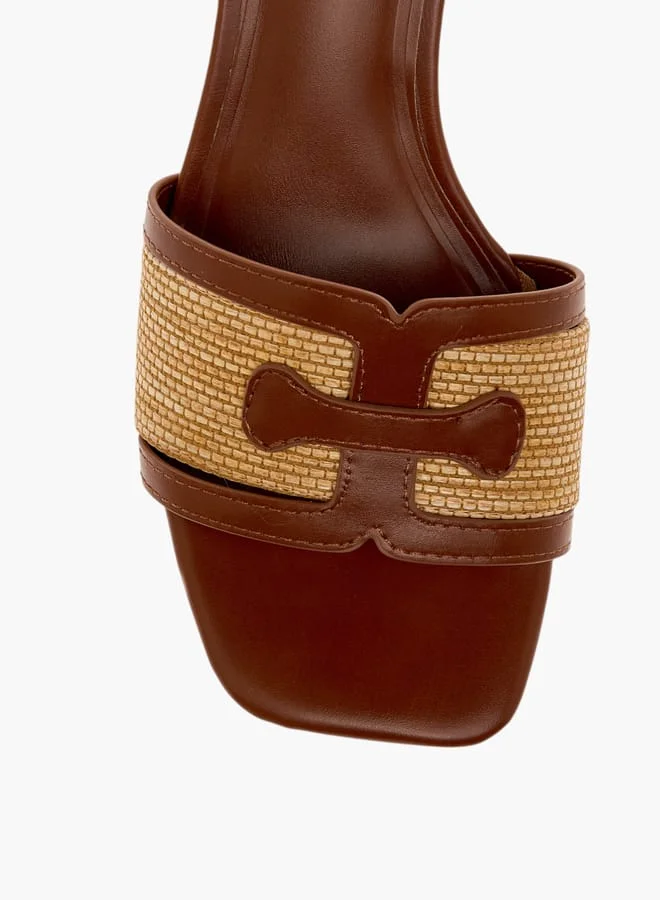 Celeste Women's Logo Detail Slip-On Sandals with Kitten Heels