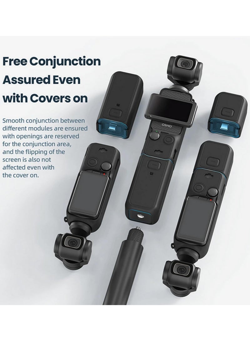 Silicone Protective Cover Set for DJI Osmo Pocket 3 Standard and Combo Shockproof Full Body Case Anti-Scratch Dustproof All-Round Protective Sleeve Gimbal Sports Camera Accessories - Image 2