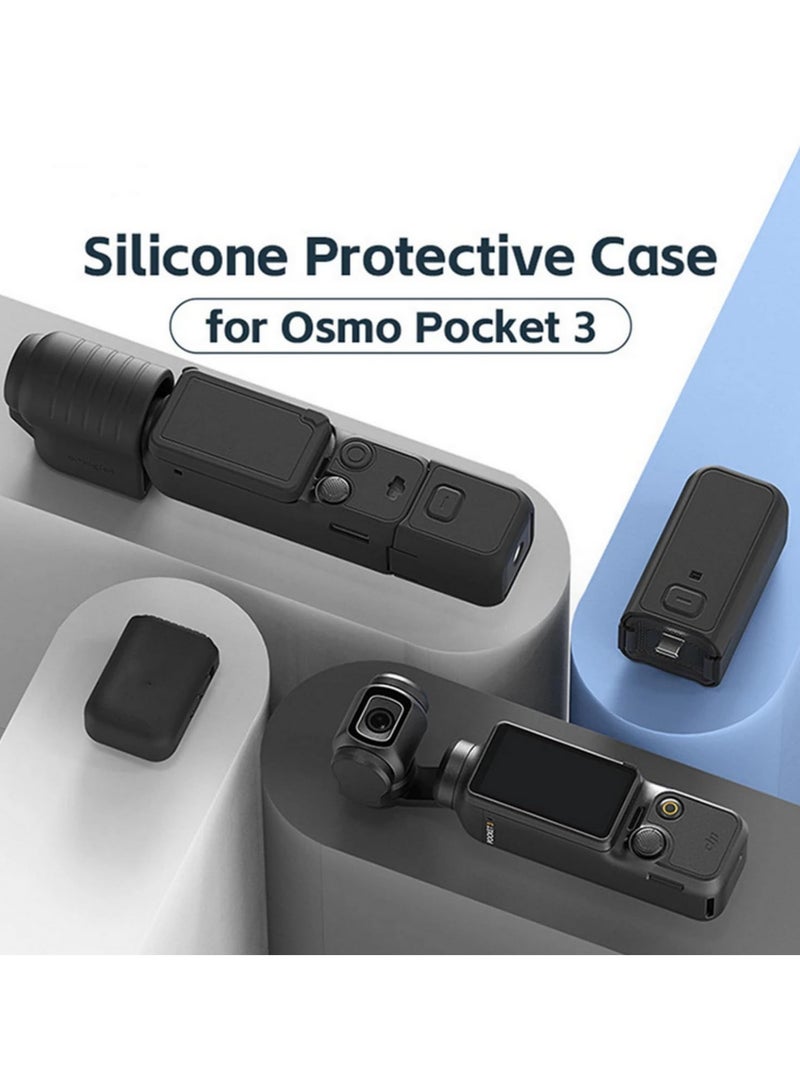 Silicone Protective Cover Set for DJI Osmo Pocket 3 Standard and Combo Shockproof Full Body Case Anti-Scratch Dustproof All-Round Protective Sleeve Gimbal Sports Camera Accessories - Image 4