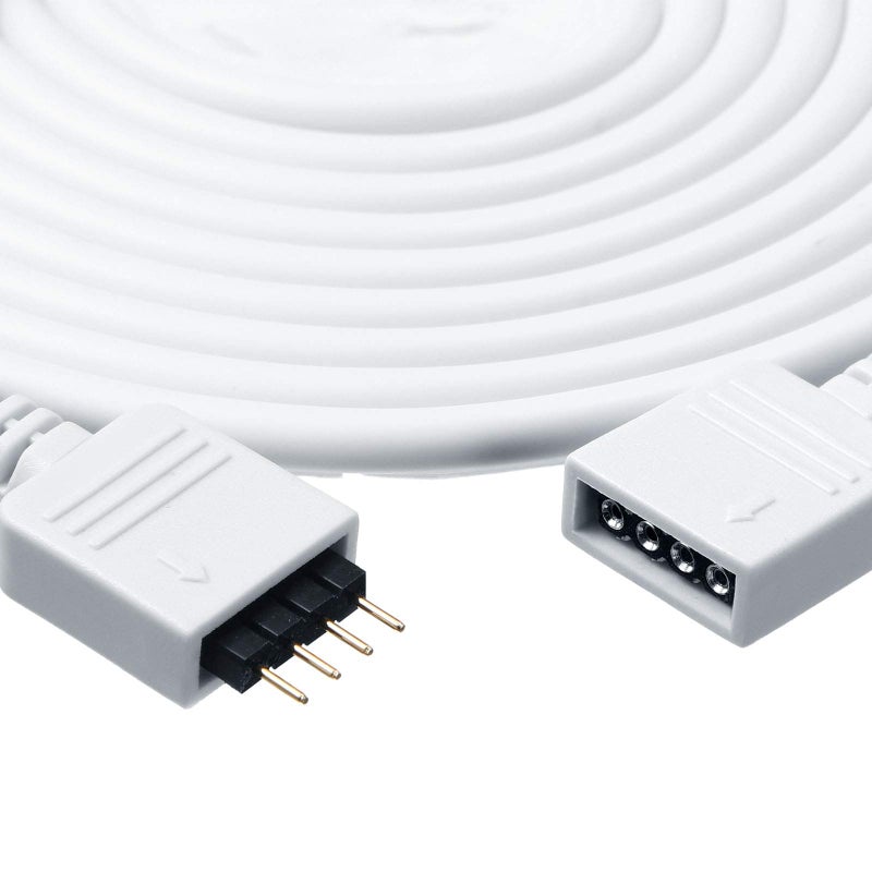 Honoson 6 Pieces 4 Pin RGB Extension Cable LED Strip Connector Cord Wire Cables Kit with 12 Pieces Pin Connector for 5050 3528 RGB LED Strip Light(1.6 FT, 3.3 FT, 6.6 FT,White) - Image 4